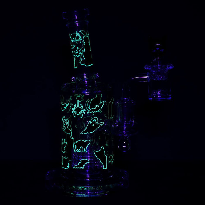 Pulsar Superstitious Kitty Glass Dab Rig Set - 8" / 14mm F
