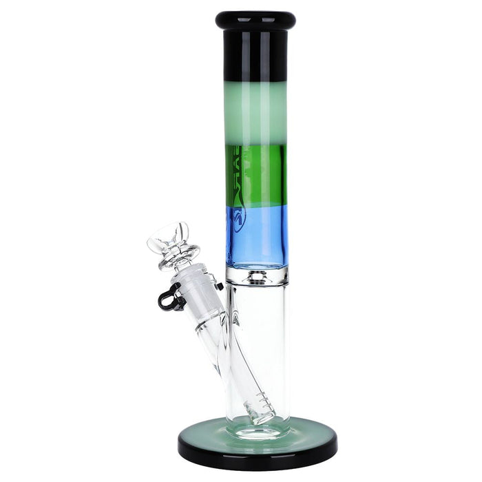 Pulsar Four-Tone Straight Tube Glass Water Pipe - 10.25" / 14mm F