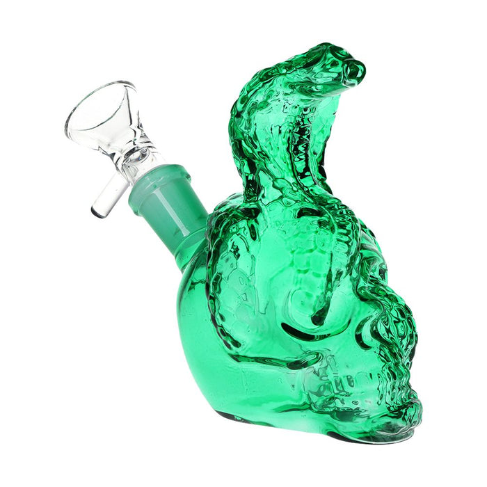 3CT BUNDLE - SeshGear Snake Eyes Skull Glass Bubbler - 5" / 14mm F / Green, Purple, Smoke