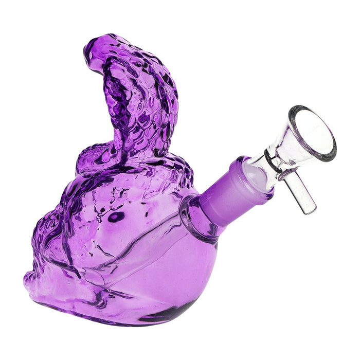 3CT BUNDLE - SeshGear Snake Eyes Skull Glass Bubbler - 5" / 14mm F / Green, Purple, Smoke