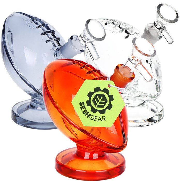 3CT BUNDLE - SeshGear Foot Ballers Glass Water Pipe - 4.5" / 14mm F / Clear, Amber, Smoke
