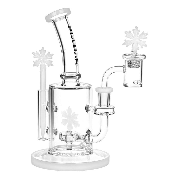 Pulsar Holidaze Series Glass Dab Rig Set - 8.25" / 14mm F / Snowflake