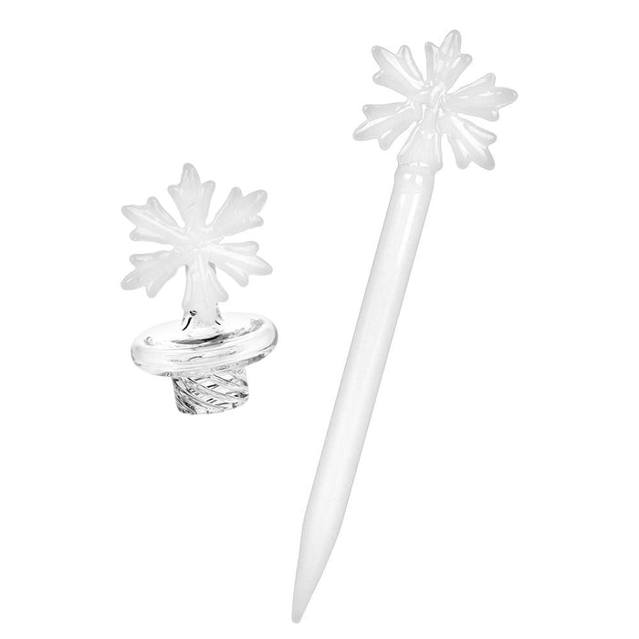 Pulsar Holidaze Series Glass Dab Rig Set - 8.25" / 14mm F / Snowflake