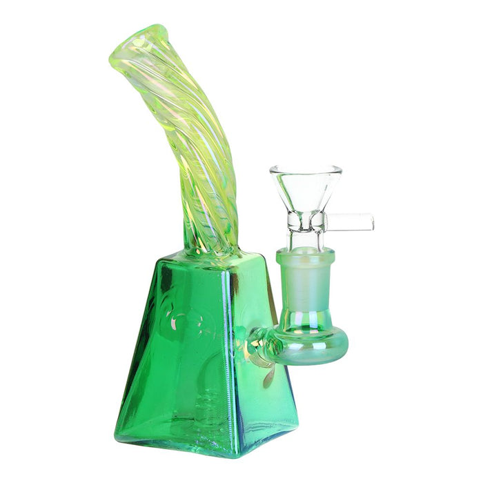 3CT BUNDLE - SeshGear Twisted Up Electroplated Glass Water Pipe - 5.75" / 14mm F