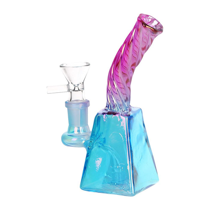 3CT BUNDLE - SeshGear Twisted Up Electroplated Glass Water Pipe - 5.75" / 14mm F