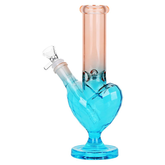 3CT BUNDLE - SeshGear Heart Electroplated Glass Water Pipe - 9.5" / 14mm F / Assorted Colors