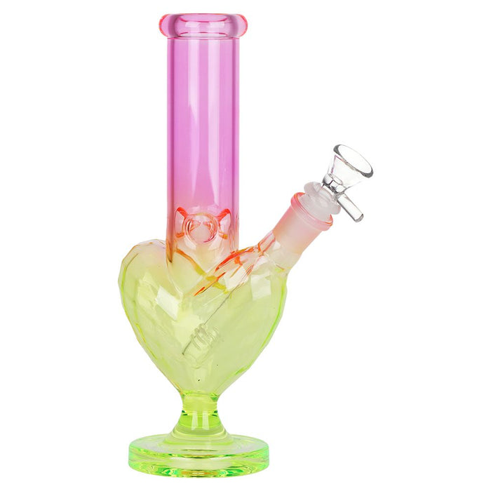 3CT BUNDLE - SeshGear Heart Electroplated Glass Water Pipe - 9.5" / 14mm F / Assorted Colors