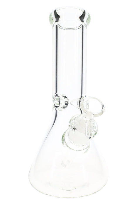 Clear 9 mm Thick Glass Beaker Bong “Brick House” – Ice Pinch – 10″