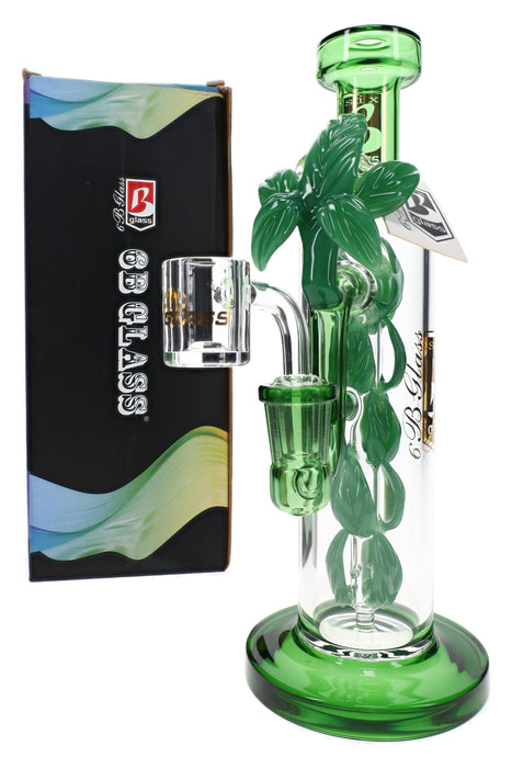6B Glass Leaf Vine Perc Dab Rig – 10″