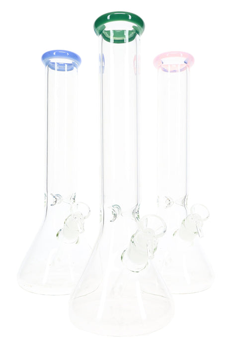 Clear Glass Beaker Bong “Ice Harbor” – 14″ – 5 mm Thick