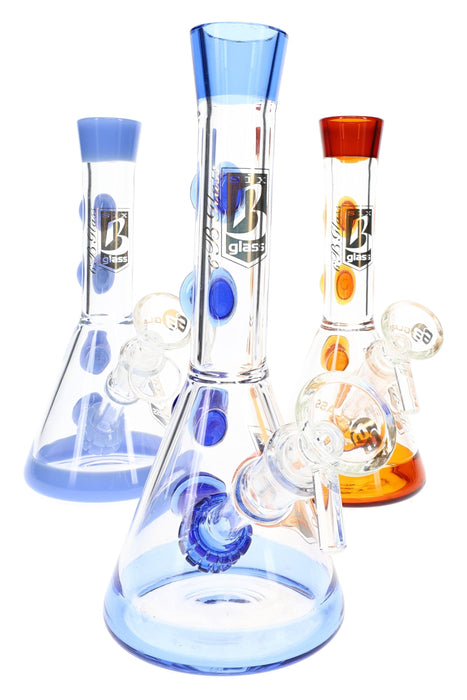 6B Glass Double Showerhead Bong – 7½″ – Assorted Colors