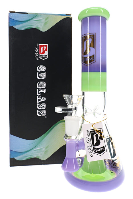 6B Glass Neon Beaker Bong – Showerhead Perc – Ice Pinch – 10″