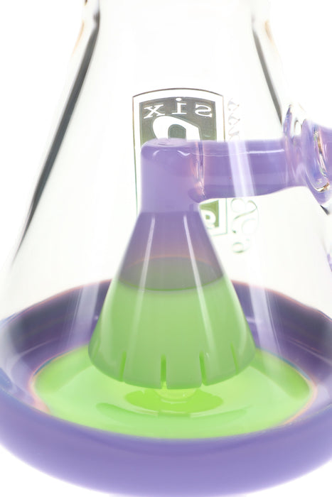 6B Glass Neon Beaker Bong – Showerhead Perc – Ice Pinch – 10″