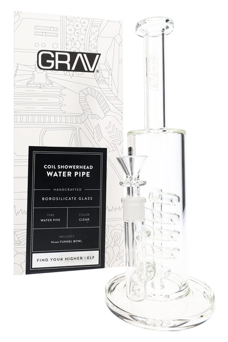 GRAV Clear Coil Showerhead Glass Bong – 12.5″ – 14 mm Bowl