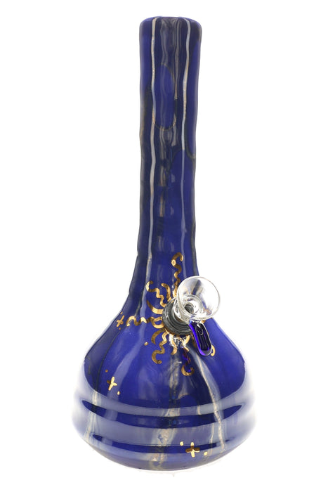Ancient Creations 9″ Gold Sunburst Ceramic Beaker Bong