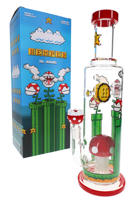 Hemper Gaming Flower XL Glass Bong – 12″ – Mushroom Perc