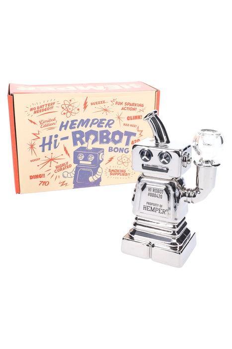 Hemper 6″ Hi-Robot Chrome Glass Bong – 14.5 mm Female Joint