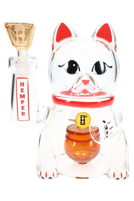 Hemper Lucky Money Cat XL Glass Bong – 7″