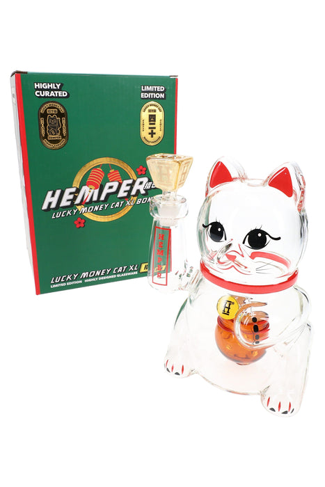 Hemper Lucky Money Cat XL Glass Bong – 7″