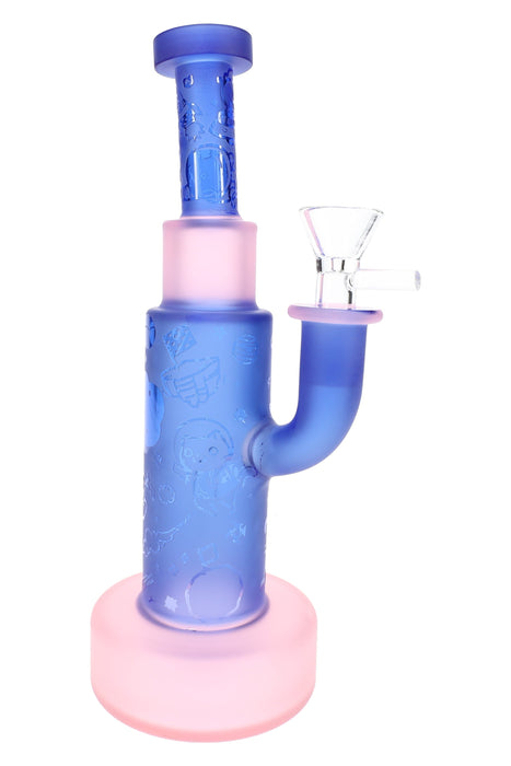 Frosted Glass-on-Glass Space Bong “Cosmic Chill” – 9″ – Showerhead Perc
