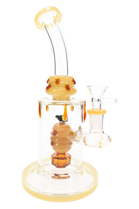 GoG Bent Neck Straight Shooter Bong – 9½″ – Bee Showerhead Perc