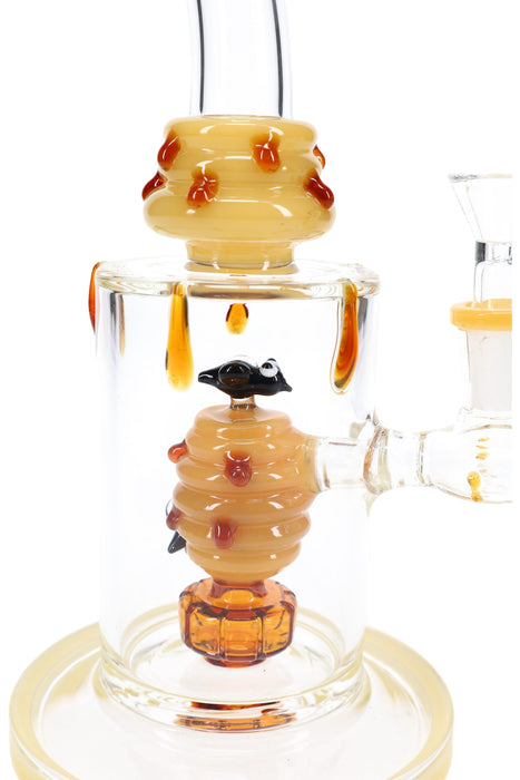 GoG Bent Neck Straight Shooter Bong – 9½″ – Bee Showerhead Perc