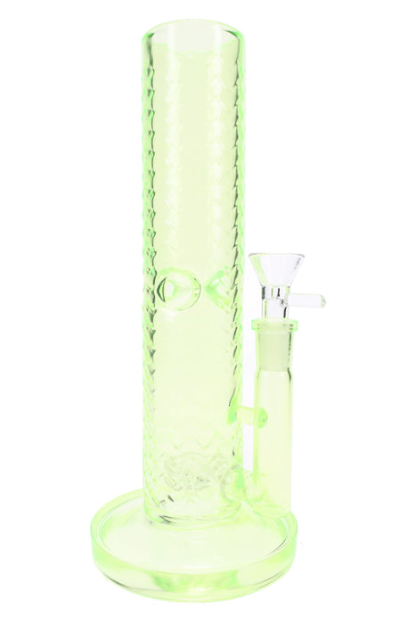 Wave-Texture Straight Shooter Bong “Ripple Rocket” – 10″ – Showerhead Perc – Ice Pinch