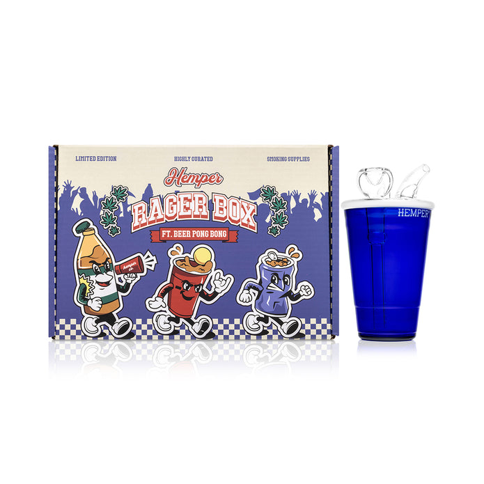 Hemper Blue Beer Pong Glass Bong – 5.9″ – 5 mm Thick