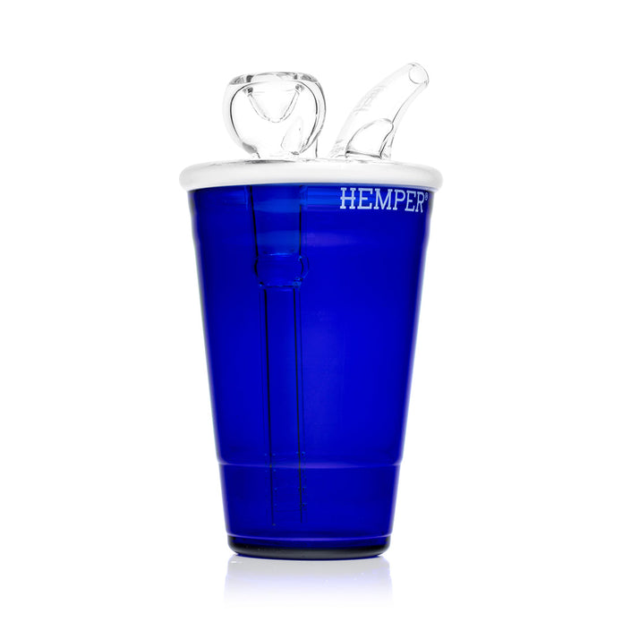 Hemper Blue Beer Pong Glass Bong – 5.9″ – 5 mm Thick