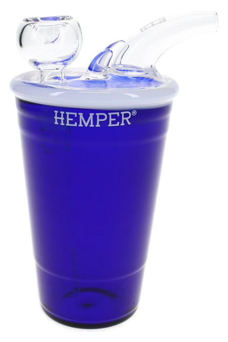 Hemper Blue Beer Pong Glass Bong – 5.9″ – 5 mm Thick