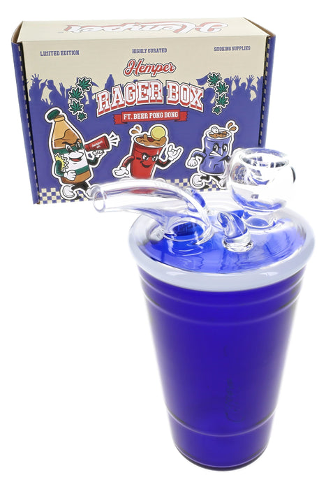 Hemper Blue Beer Pong Glass Bong – 5.9″ – 5 mm Thick