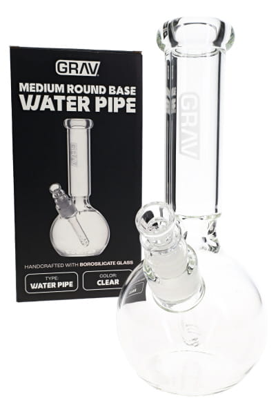 GRAV Clear Round Base Bong – 9.5″
