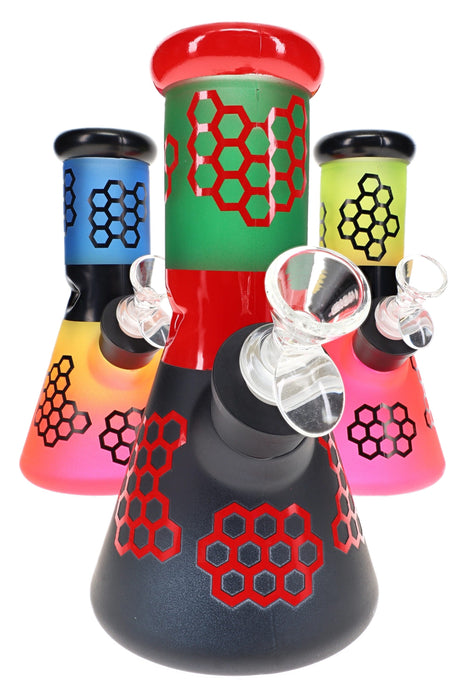 Glass Beaker Bong Gift Set “Starter Stack” – Ice Pinch – 8″