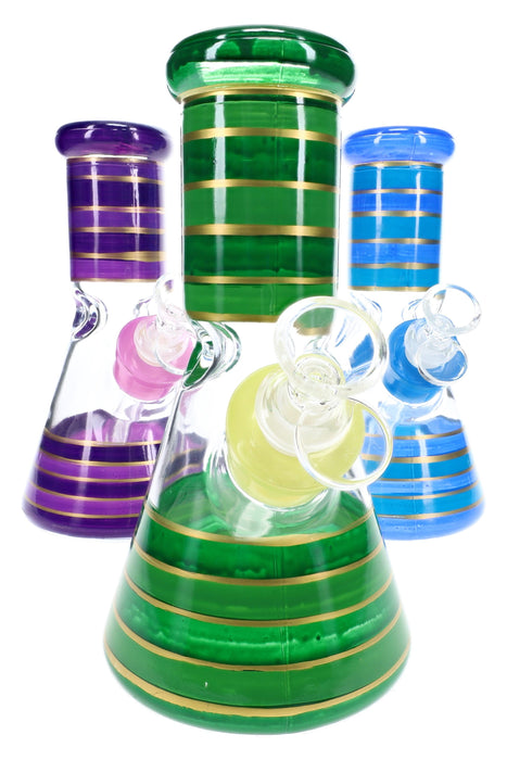 Glass Beaker Bong Gift Set “Starter Stack” – Ice Pinch – 8″