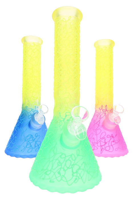 Glass Beaker Bong Gift Set “Boxed Lift” – Ice Pinch – 12½″