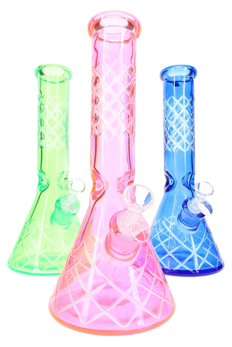 Glass Beaker Bong Gift Set “Boxed Lift” – Ice Pinch – 12½″