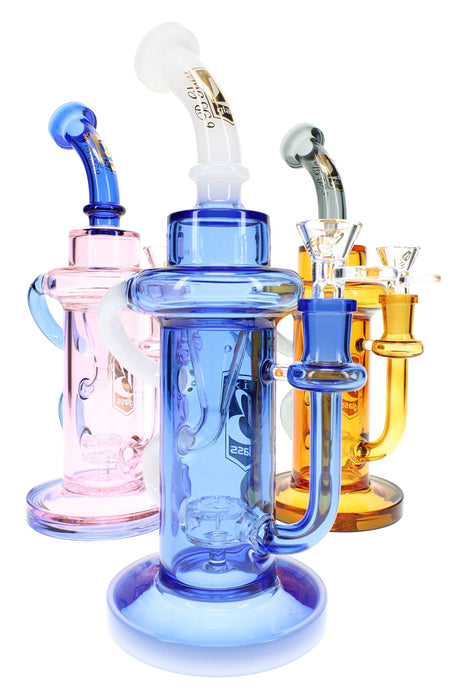 6B Glass Recycler Bong – 10″ – Assorted Colors