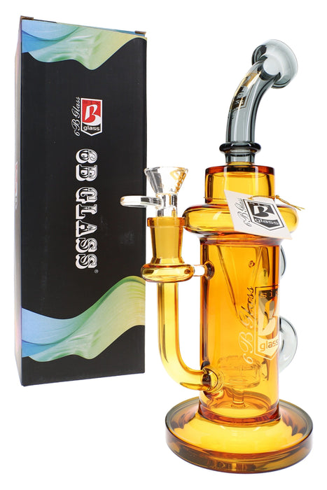 6B Glass Recycler Bong – 10″ – Assorted Colors