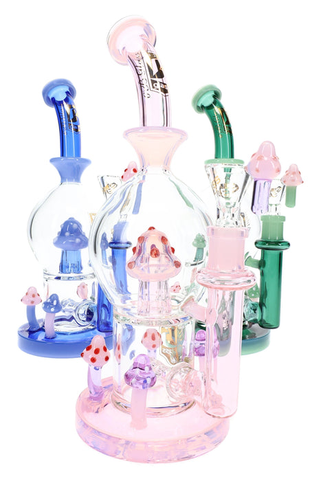 6B Glass Mushroom Water Pipe – 10″ – Assorted Colors