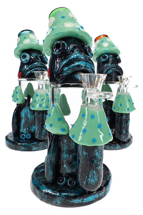 6B Glass Glow-in-the-Dark Mushroom Creature Bong – 8″
