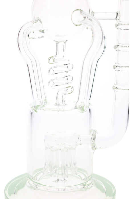 Spiral Quad Recycler Bong “Twist Flow” – Sprinkler Perc – 13½″ – Assorted Colors