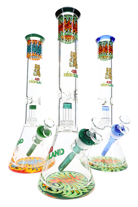Reverse Rasta Beaker Bong “Rasta Matrix” – Dome Matrix Perc – 16″ – Assorted Colors
