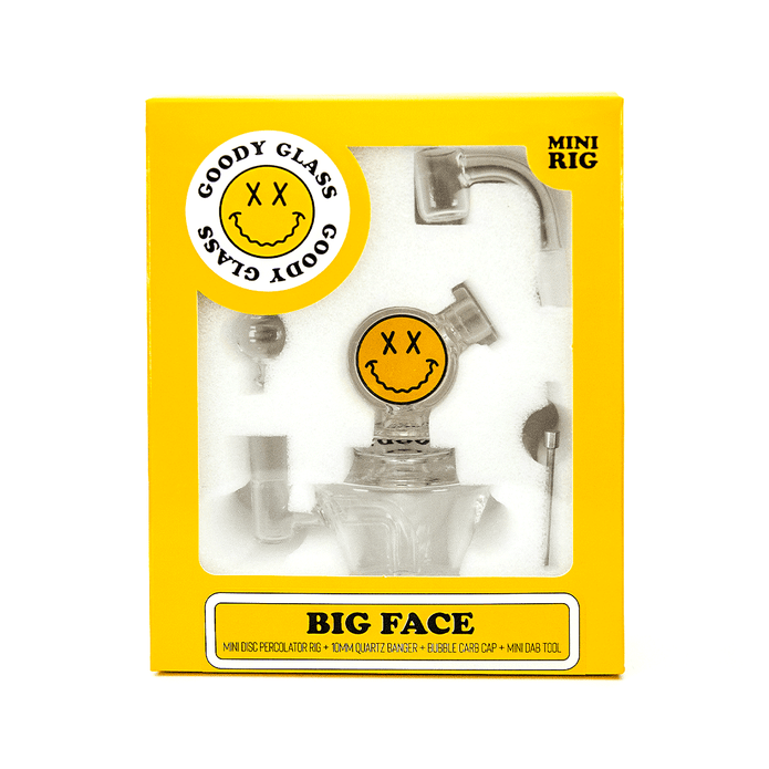 Goody Glass Big Face Mini Dab Rig Kit – 4-Piece – 10 mm – 4½″