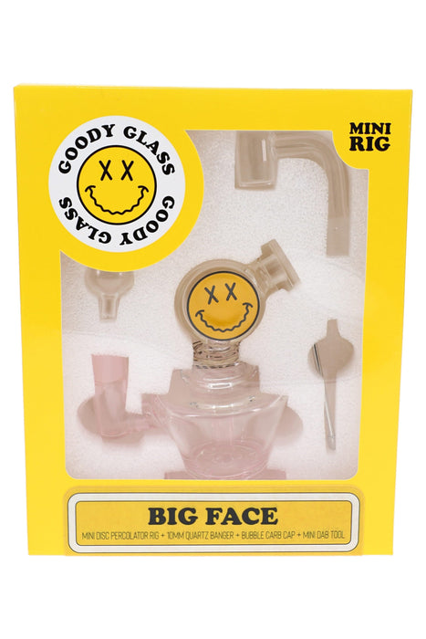 Goody Glass Big Face Mini Dab Rig Kit – 4-Piece – 10 mm – 4½″