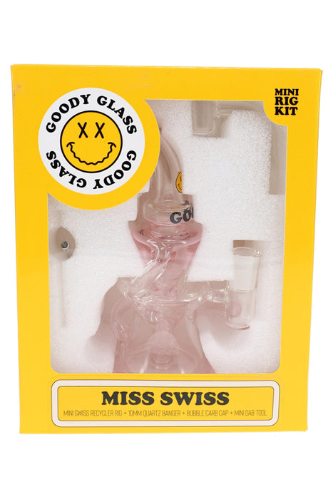 Goody Glass Miss Swiss Mini Dab Rig Kit – 4-Piece – 10 mm – 5½″