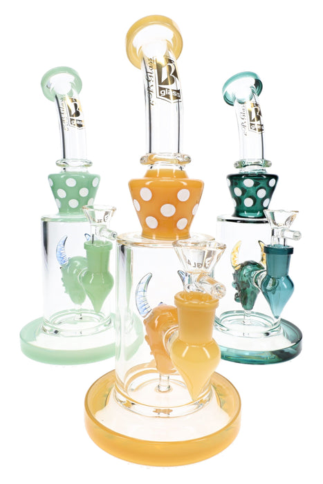 6B Glass Devil Perc Stemless Bong – 9.5″ – Assorted