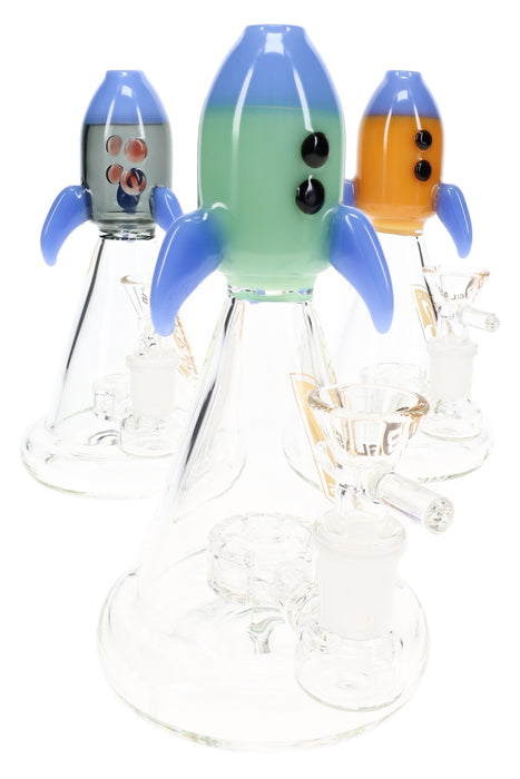 6B Glass Rocket Ship Showerhead Perc Beaker Bong – 7″ – Assorted