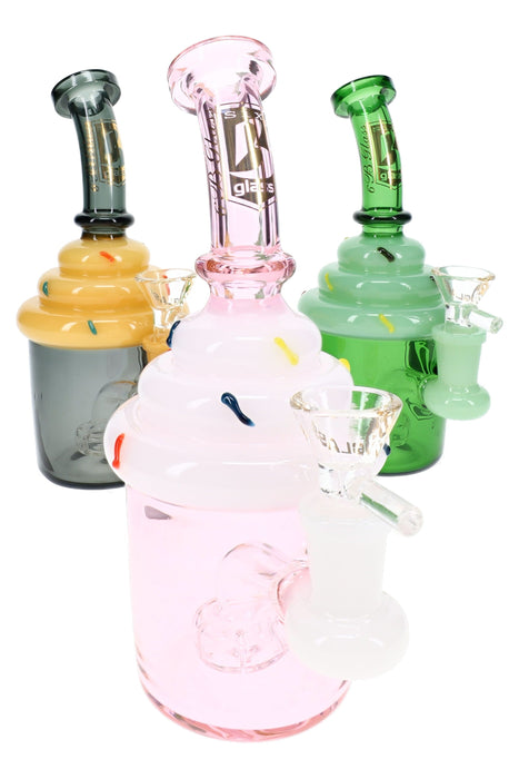 6B Glass Cupcake Showerhead Perc Bong – 7″ – Assorted Colors