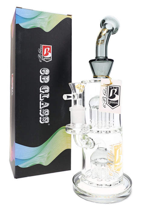 6B Glass Double 8-Arm Tree Perc Straight Bong – 11″ – Assorted Colors