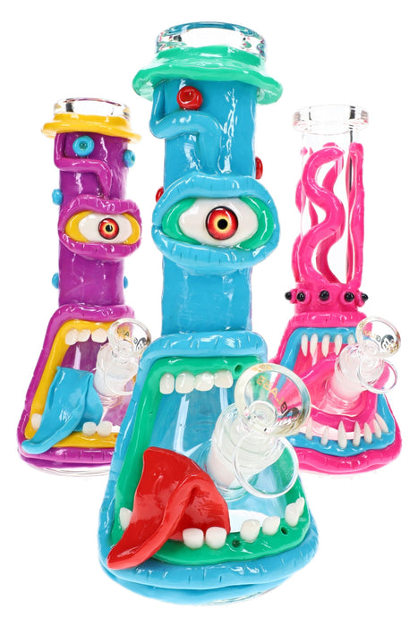 6B Glass Monster Resin Beaker Bong – 18.8 mm Female – 9.5″ – Assorted